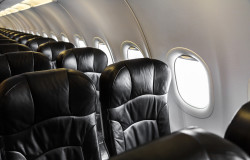 Airplane seats in the cabin